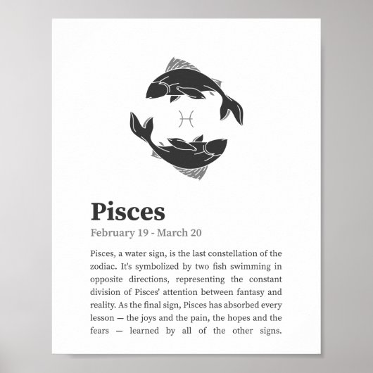 Pisces Zodiac Sign Poster (Vorne)