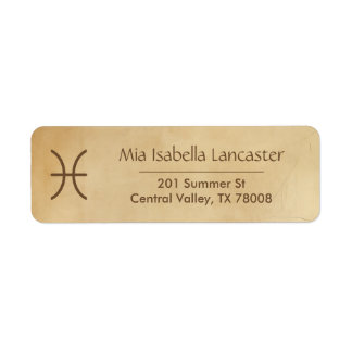Pisces Zodiac Sign - Rücksendeadressen-Aufkleber