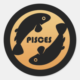 Pisces Zodiac Sign Runder Aufkleber