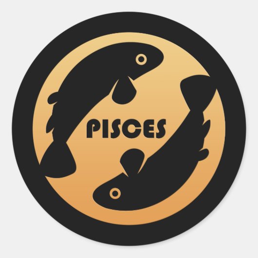 Pisces Zodiac Sign Runder Aufkleber (Vorderseite)