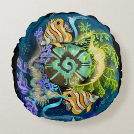 Pisces Zodiac Sign Rundes Kissen