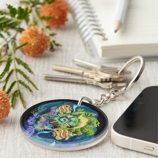 Pisces Zodiac Sign Schlüsselanhänger (Vorderseite rechts)