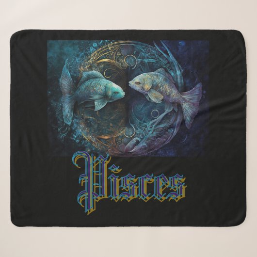 Pisces Zodiac Sign Sherpadecke (Vorderseite (Horizontal))