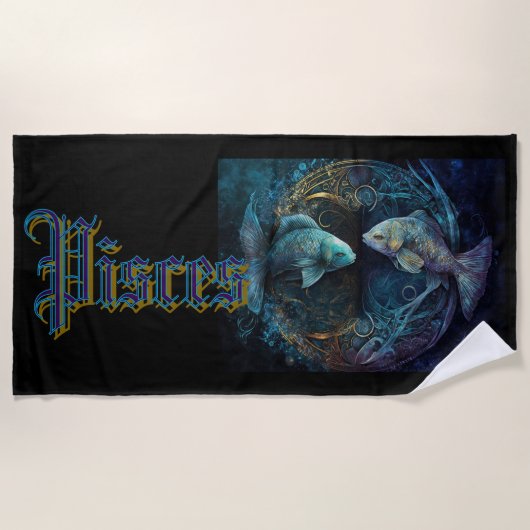 Pisces Zodiac Sign Strandtuch (Vorderseite)
