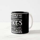 Pisces Zodiac Sign Tracks Zwei-Tone-Kaffee-Tasse Zweifarbige Tasse (VorderseiteRechts)