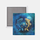 Pisces Zodiac Sign Watercolor Design Magnet (Vorderseite/Rückseite)