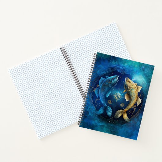 Pisces Zodiac Sign Watercolor Design Notizblock (Innenseite)