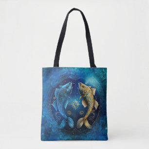 Pisces Zodiac Sign Watercolor Design Tasche