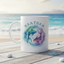 Pisces Zodiac Sign Watercolor Fish Astrology Kaffeetasse