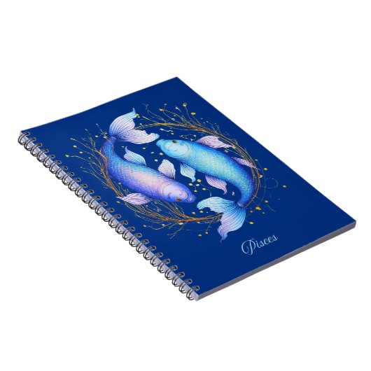 Pisces Zodiac Sign, zwei graceful Koi Fisch Notizblock (Rechte Seite)