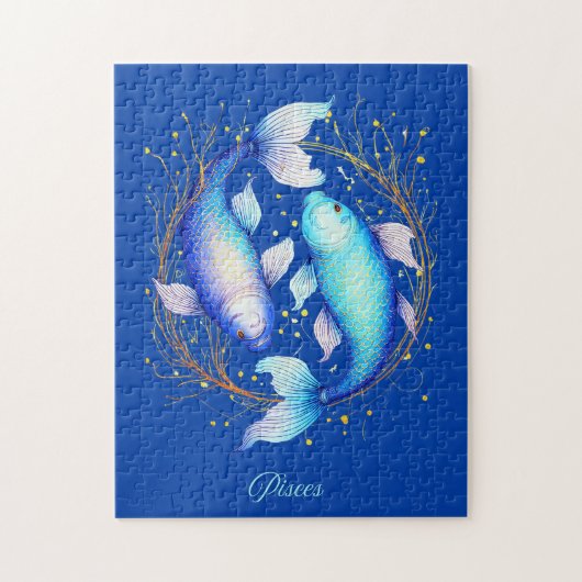 Pisces Zodiac Sign, zwei graceful Koi Fisch Puzzle (Vertikal)