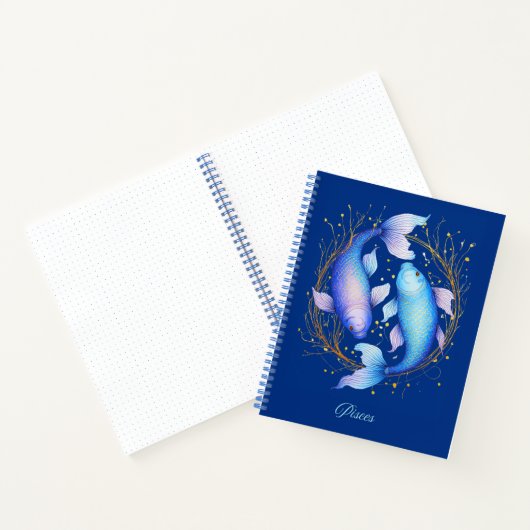 Pisces Zodiac Sign, zwei graceful Koi Fish Journal Notizblock (Innenseite)