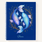 Pisces Zodiac Sign, zwei graceful Koi Fish Journal Notizblock (Vorderseite)
