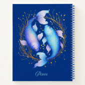 Pisces Zodiac Sign, zwei graceful Koi Fish Journal Notizblock (Rückseite)
