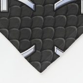 Pisces Zodiac Silver Symbol Black Snake Skin Stil Fleecedecke (Ecke)