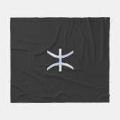 Pisces Zodiac Silver Symbol Black Snake Skin Stil Fleecedecke (Vorderseite (Horizontal))