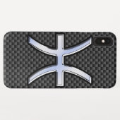Pisces Zodiac Silver Symbol Carbon Fiber Case-Mate iPhone Hülle (Rückseite (Horizontal))