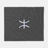 Pisces Zodiac Silver Symbol Carbon Fiber Fleecedecke (Vorderseite (Horizontal))