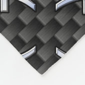 Pisces Zodiac Silver Symbol Carbon Fiber Fleecedecke (Ecke)