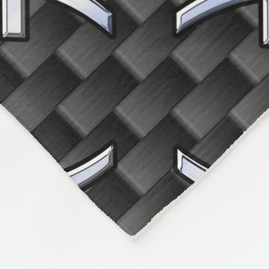 Pisces Zodiac Silver Symbol Carbon Fiber Fleecedecke (Ecke)