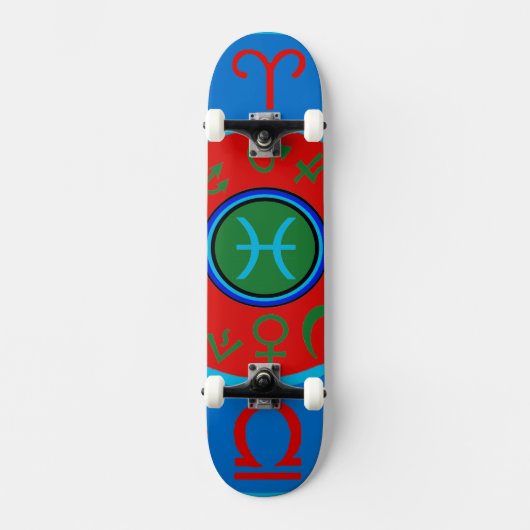 Pisces Zodiac Skateboard (Vorderseite)