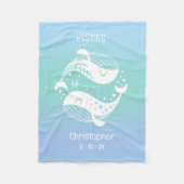 Pisces Zodiac Star Name Birthdate Blue Baby Fleecedecke (Vorderseite)