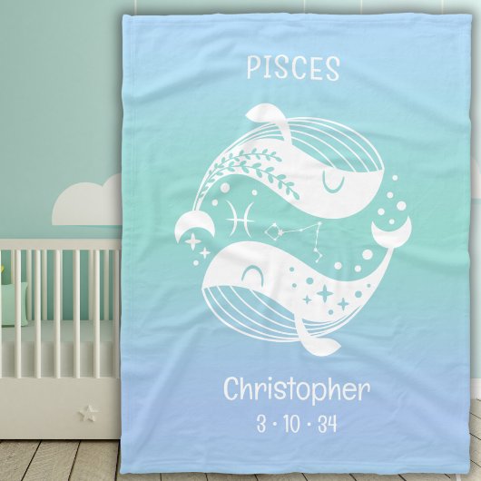 Pisces Zodiac Star Name Birthdate Blue Baby Fleecedecke