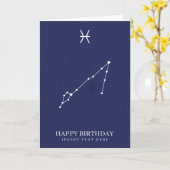 Pisces Zodiac Star Sign Custom Geburtstag Karte (Gelbe Blume)