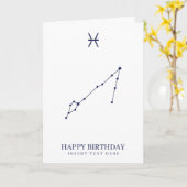 Pisces Zodiac Star Sign Custom Geburtstag Karte (Gelbe Blume)