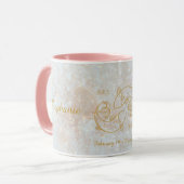 Pisces Zodiac Star Sign Galaxy Monogram Glitzer Tasse (Vorderseite Links)