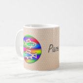 Pisces Zodiac Star Sign Rainbow Fish Ceramic Tea Kaffeetasse (Vorderseite Links)