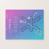 Pisces Zodiac Star Sign Watercolor Horoskop Puzzle (Horizontal)