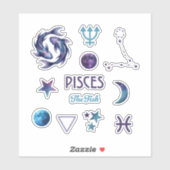 Pisces Zodiac Sticker Collection (Blatt)