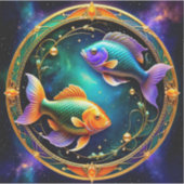 Pisces Zodiac Stickers, Celestial Zodiac Aufkleber (Vorderseite)