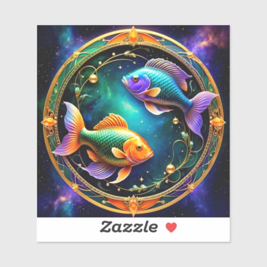 Pisces Zodiac Stickers, Celestial Zodiac Aufkleber (Blatt)