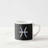 Pisces Zodiac Symbol auf Black Snake Skin Style Espressotasse (Rechts)