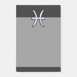 Pisces Zodiac Symbol auf Black Snake Skin Style Post-it Klebezettel