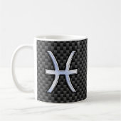 Pisces Zodiac Symbol auf Carbon Fiber Style Kaffeetasse (Links)