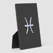 Pisces Zodiac Symbol auf Carbon Fibre Print Fotoplatte (Seite)