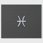 Pisces Zodiac Symbol auf Carbon Fibre Print Geschenkpapier (Flach)