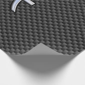 Pisces Zodiac Symbol auf Carbon Fibre Print Geschenkpapier (Ecke)