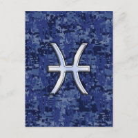 Pisces Zodiac-Symbol auf der Navy Blue Digital-Cam
