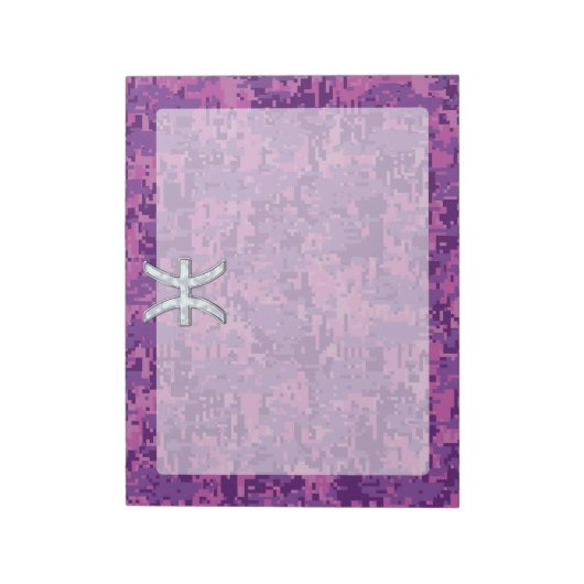 Pisces Zodiac Symbol auf Fuchsia Pink Digitale Cam Notizblock (Rotiert)