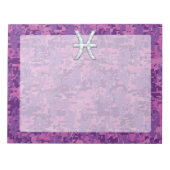 Pisces Zodiac Symbol auf Fuchsia Pink Digitale Cam Notizblock (Vorderseite)
