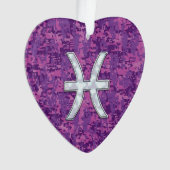 Pisces Zodiac Symbol auf Fuchsia Pink Digitale Cam Ornament (Vorderseite)