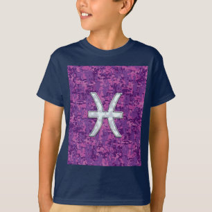 Pisces Zodiac Symbol auf Fuchsia Pink Digitale Cam T-Shirt