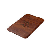 Pisces Zodiac Symbol Brown Mahogany Style Badematte (Schrägansicht)