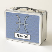 Pisces Zodiac Symbol Element von Kenneth Yoncich Metall Lunch Box (Rückseite)