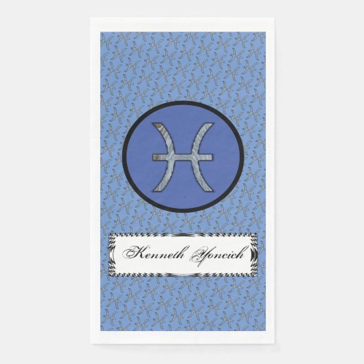 Pisces Zodiac Symbol Element von Kenneth Yoncich Serviette (Vorderseite)