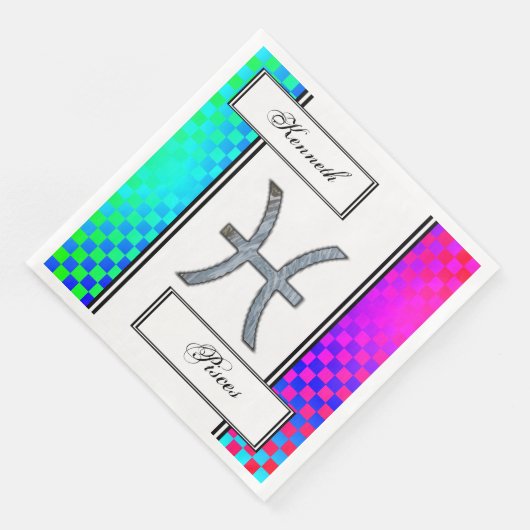 Pisces Zodiac Symbol Element von Kenneth Yoncich Serviette (Ecke)